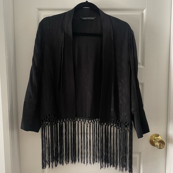 ZARA Paisley print monochromatic jacket bohemian style size S - Picture 1 of 5